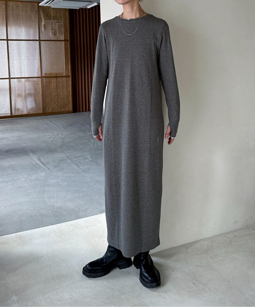 【TALL/2Tサイズあり】カットリブロングワンピース(ワンピース)|feepur(フェピュール) 【TALL/2Tサイズあり】カットリブロングワンピース(ワンピース)|feepur(フェピュール)