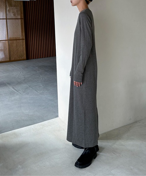 【TALL/2Tサイズあり】カットリブロングワンピース(ワンピース)|feepur(フェピュール) 【TALL/2Tサイズあり】カットリブロングワンピース(ワンピース)|feepur(フェピュール)