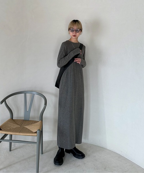 【TALL/2Tサイズあり】カットリブロングワンピース(ワンピース)|feepur(フェピュール) 【TALL/2Tサイズあり】カットリブロングワンピース(ワンピース)|feepur(フェピュール)