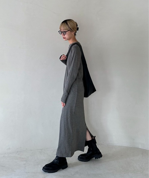 【TALL/2Tサイズあり】カットリブロングワンピース(ワンピース)|feepur(フェピュール) 【TALL/2Tサイズあり】カットリブロングワンピース(ワンピース)|feepur(フェピュール)