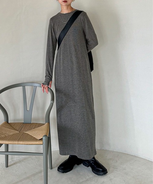 【TALL/2Tサイズあり】カットリブロングワンピース(ワンピース)|feepur(フェピュール) 【TALL/2Tサイズあり】カットリブロングワンピース(ワンピース)|feepur(フェピュール)