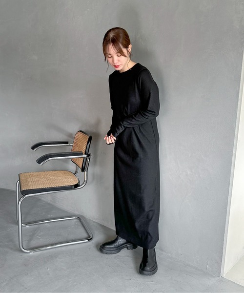 【TALL/2Tサイズあり】カットリブロングワンピース(ワンピース)|feepur(フェピュール) 【TALL/2Tサイズあり】カットリブロングワンピース(ワンピース)|feepur(フェピュール)