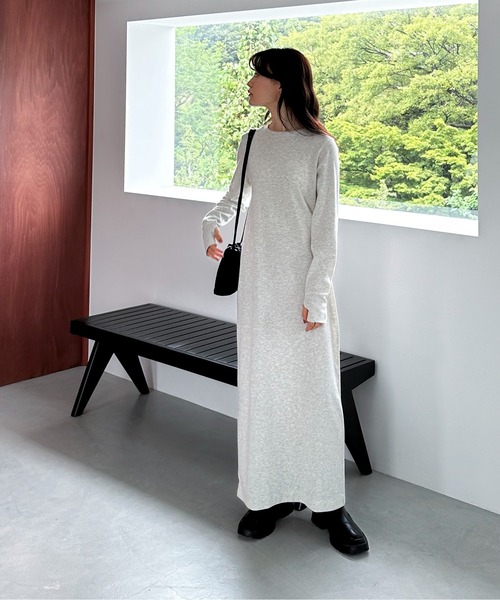 【TALL/2Tサイズあり】カットリブロングワンピース(ワンピース)|feepur(フェピュール) 【TALL/2Tサイズあり】カットリブロングワンピース(ワンピース)|feepur(フェピュール)