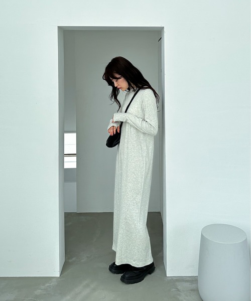 【TALL/2Tサイズあり】カットリブロングワンピース(ワンピース)|feepur(フェピュール) 【TALL/2Tサイズあり】カットリブロングワンピース(ワンピース)|feepur(フェピュール)