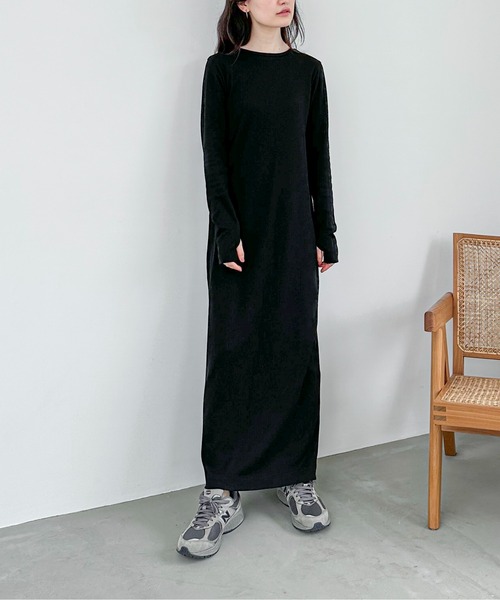 【TALL/2Tサイズあり】カットリブロングワンピース(ワンピース)|feepur(フェピュール) 【TALL/2Tサイズあり】カットリブロングワンピース(ワンピース)|feepur(フェピュール)