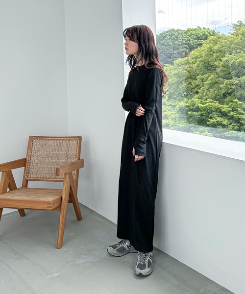 TALL/2Tサイズあり】カットリブロングワンピース（ワンピース