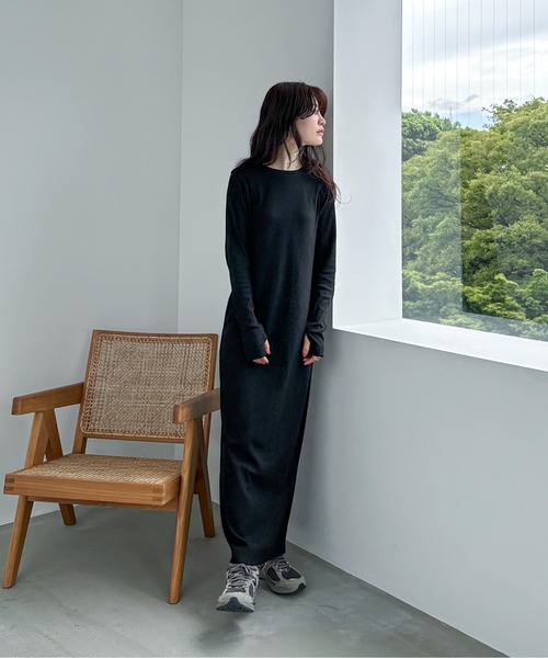 【TALL/2Tサイズあり】カットリブロングワンピース(ワンピース)|feepur(フェピュール) 【TALL/2Tサイズあり】カットリブロングワンピース(ワンピース)|feepur(フェピュール)