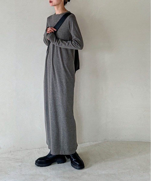 【TALL/2Tサイズあり】カットリブロングワンピース(ワンピース)|feepur(フェピュール) 【TALL/2Tサイズあり】カットリブロングワンピース(ワンピース)|feepur(フェピュール)