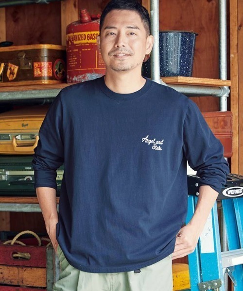Sunny clouds（サニークラウズ）の「サニークラウズ　かっこいい長袖Ｔシャツ〈メンズ〉（Tシャツ/カットソー・メンズ・ホワイト/グレー/ネイビー・MEDIUM/LARGE）」の3枚目の写真