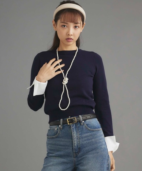 【美品✨】AP STUDIO リブロングカフスタートルネックニットプルオーバー ロングカフスニットプルオーバー（ニット/セーター）｜fifth