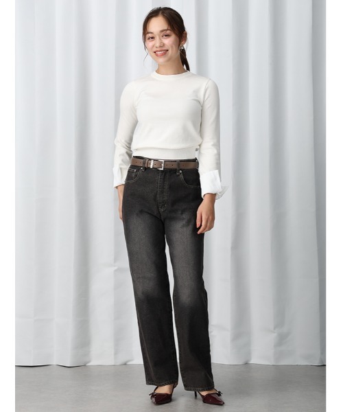 【美品✨】AP STUDIO リブロングカフスタートルネックニットプルオーバー AP STUDIO（エーピーストゥディオ）の「リブタートルネックプル