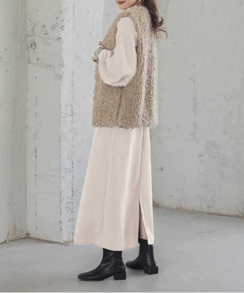 AMELY(エミリー)の「ドロストワンピース(ワンピース・レディース・ブルー/カーキ/アイボリー/ブラック・フリー)」の5枚目の写真