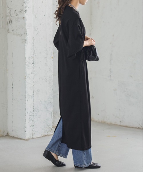 AMELY(エミリー)の「ドロストワンピース(ワンピース・レディース・ブルー/カーキ/アイボリー/ブラック・フリー)」の9枚目の写真