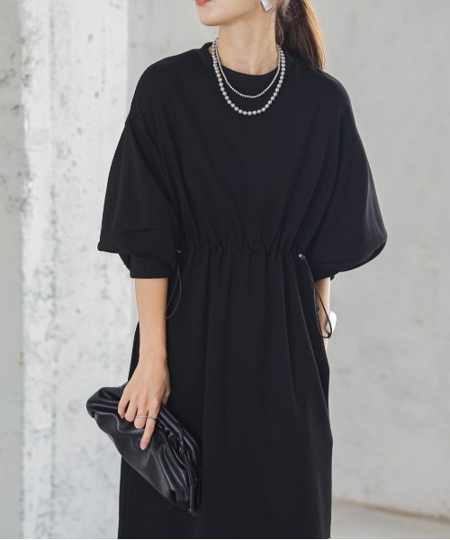 AMELY(エミリー)の「ドロストワンピース(ワンピース・レディース・ブルー/カーキ/アイボリー/ブラック・フリー)」の10枚目の写真