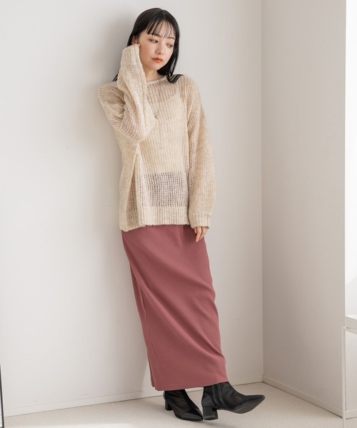 LOWRYS FARM（ローリーズファーム）の「２ＷＡＹモヘヤリボンカーディガンＬＳ　980325（ニット/セーター・レディース・オレンジ/アイボリー/ブルー/ピンク/グレー・FREE）」の14枚目の写真