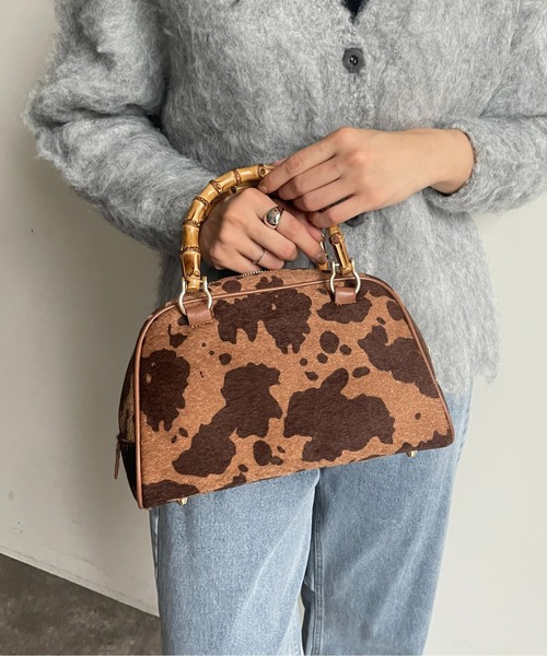 Thevon(ゼボン)の「バンブーハンドルボストンバッグ(ボストンバッグ・レディース・ブラウン/マスタード/アイボリー・FREE)」の12枚目の写真