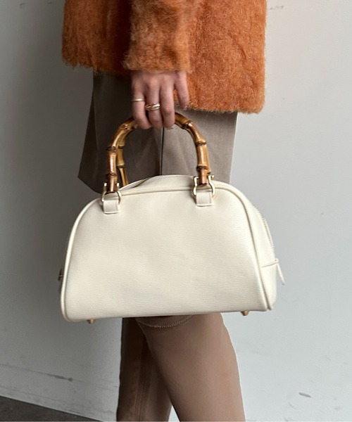 Thevon(ゼボン)の「バンブーハンドルボストンバッグ(ボストンバッグ・レディース・ブラウン/マスタード/アイボリー・FREE)」の20枚目の写真