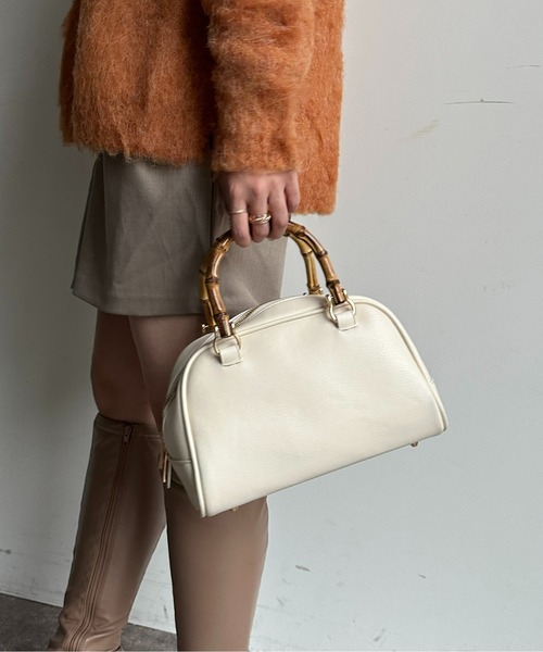 Thevon(ゼボン)の「バンブーハンドルボストンバッグ(ボストンバッグ・レディース・ブラウン/マスタード/アイボリー・FREE)」の21枚目の写真