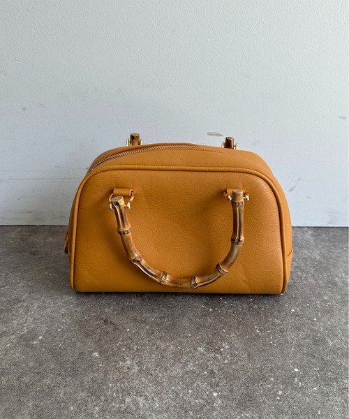 Thevon(ゼボン)の「バンブーハンドルボストンバッグ(ボストンバッグ・レディース・ブラウン/マスタード/アイボリー・FREE)」の7枚目の写真