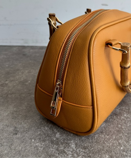 Thevon(ゼボン)の「バンブーハンドルボストンバッグ(ボストンバッグ・レディース・ブラウン/マスタード/アイボリー・FREE)」の8枚目の写真