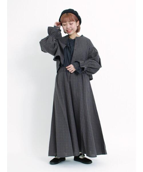 Samansa Mos2(サマンサ モスモス)の「ギャザースカート(スカート・レディース・ベージュ/チャコールグレー/ブルー/ブラック・F)」の9枚目の写真