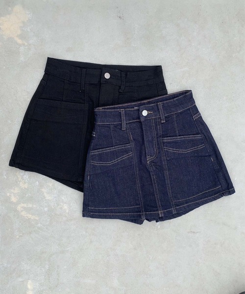 ENVYM（アンビー）の「スイッチングミニスカパン（スカート・レディース・ブラック/ブルー・SMALL/MEDIUM）」の20枚目の写真