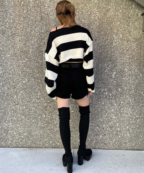 ENVYM（アンビー）の「スイッチングミニスカパン（スカート・レディース・ブラック/ブルー・SMALL/MEDIUM）」の7枚目の写真