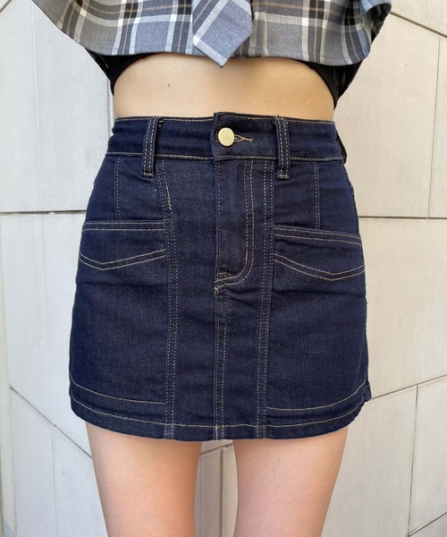 ENVYM（アンビー）の「スイッチングミニスカパン（スカート・レディース・ブラック/ブルー・SMALL/MEDIUM）」の13枚目の写真