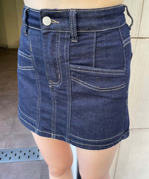 ENVYM（アンビー）の「スイッチングミニスカパン（スカート・レディース・ブラック/ブルー・SMALL/MEDIUM）」の16枚目の写真