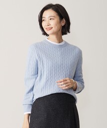 【洗える】WOOL BLEND AIR ケーブル ニット