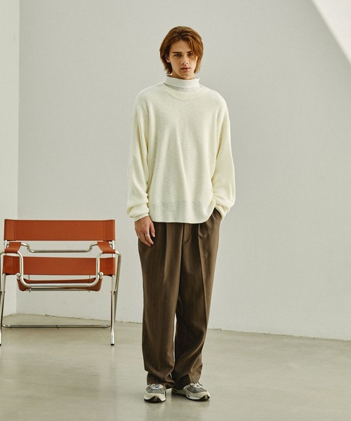 EMMA CLOTHES(エマクローズ)の「ボートネックリブ編みスプリングプルオーバーニット EMMA CLOTHES(ニット/セーター・メンズ・モカ/チャコールグレー/アイボリー/ブルー/テラコッタ・M/S/L)」の17枚目の写真