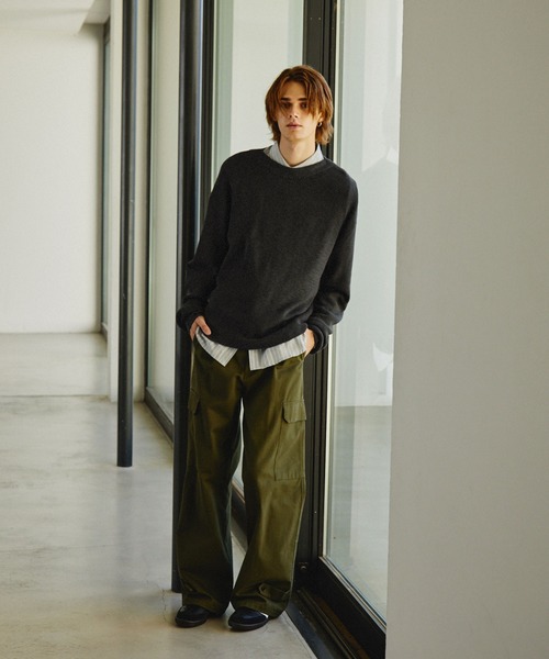 EMMA CLOTHES(エマクローズ)の「ボートネックリブ編みスプリングプルオーバーニット EMMA CLOTHES(ニット/セーター・メンズ・モカ/チャコールグレー/アイボリー/ブルー/テラコッタ・M/S/L)」の15枚目の写真