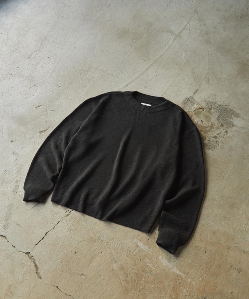 EMMA CLOTHES(エマクローズ)の「ボートネックリブ編みスプリングプルオーバーニット EMMA CLOTHES(ニット/セーター・メンズ・モカ/チャコールグレー/アイボリー/ブルー/テラコッタ・M/S/L)」の21枚目の写真