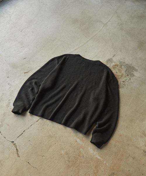 EMMA CLOTHES(エマクローズ)の「ボートネックリブ編みスプリングプルオーバーニット EMMA CLOTHES(ニット/セーター・メンズ・モカ/チャコールグレー/アイボリー/ブルー/テラコッタ・M/S/L)」の22枚目の写真