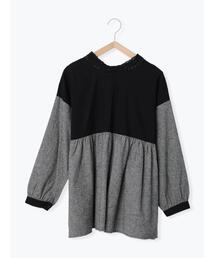 Samansa Mos2 | レース切替前後2WAYスタンドネックブラウス(シャツ/ブラウス)