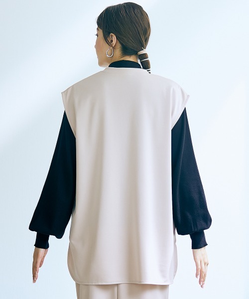 slattgir（スラットジール）の「高身長　Ｖネックカットプルオーバーベスト（セットアップ対応）（トールサイズ）（ベスト・レディース・ライトベージュ/ブラック/ブラウン・M/L/LL/3L/4L/5L）」の18枚目の写真