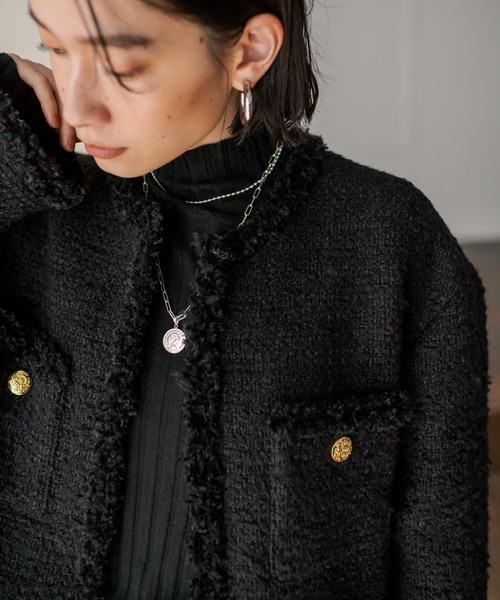 RIVE DROITE（リヴドロワ）の「ツイードオーバージャケット（その他アウター・レディース・オフホワイト/レッド/ブラック・FREE）」の20枚目の写真