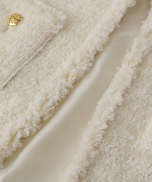 RIVE DROITE（リヴドロワ）の「ツイードオーバージャケット（その他アウター・レディース・オフホワイト/レッド/ブラック・FREE）」の4枚目の写真