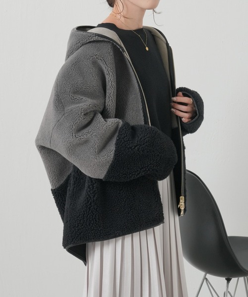 Risley（リズレー）の「Risley/リバーシブルボアフーディー（ブルゾン