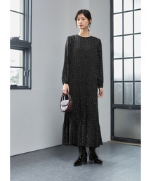 STYLE DELI | 【LUXE】プチドット柄ランダムプリーツワンピース(ワンピース)