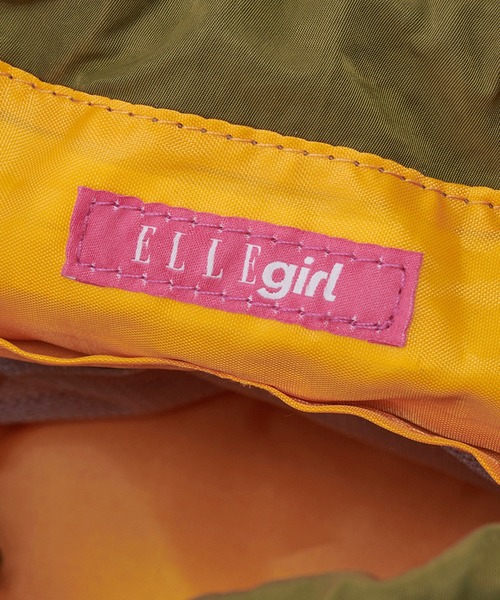 ELLEgirl（エルガール）の「ロゴ刺繍ポーチ付き巾着バッグ【ELLEgirl/エル ガール】（ハンドバッグ・レディース・ブラック/カーキ・FREE）」の14枚目の写真