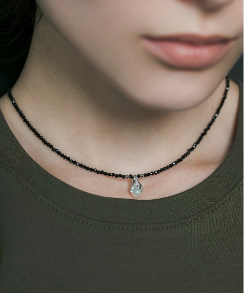 LAPUIS Oyster Gemstone Necklace ブラック LAPUIS ネックレス LAPUIS(ラピュイ)Oyster Gemstone Necklace