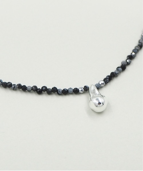 LAPUIS Oyster Gemstone Necklace ブラック - メルカリ