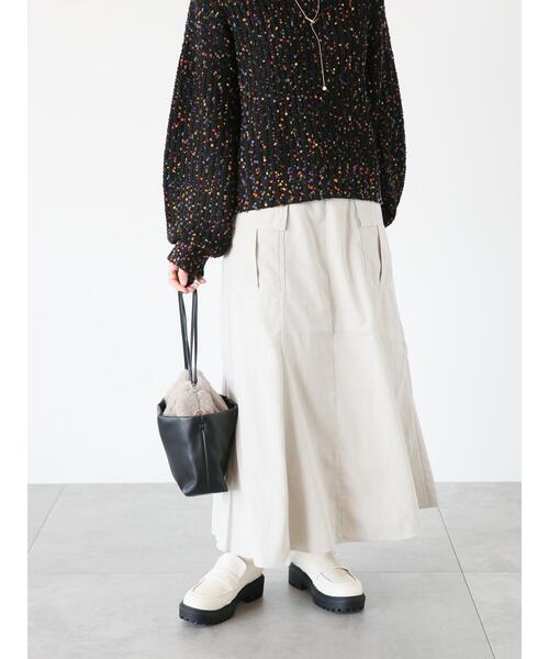 Te chichi TERRASSE（テチチテラス）の「カーゴマーメイドスカート（スカート・レディース・カーキ/オフホワイト/チャコールグレー・F）」の4枚目の写真