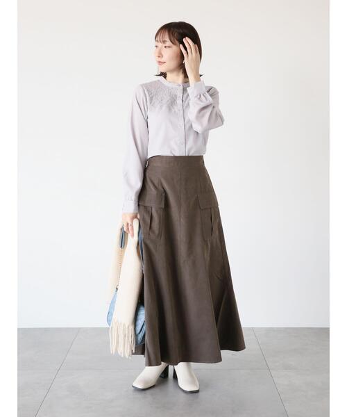 Te chichi TERRASSE（テチチテラス）の「カーゴマーメイドスカート（スカート・レディース・カーキ/オフホワイト/チャコールグレー・F）」の14枚目の写真