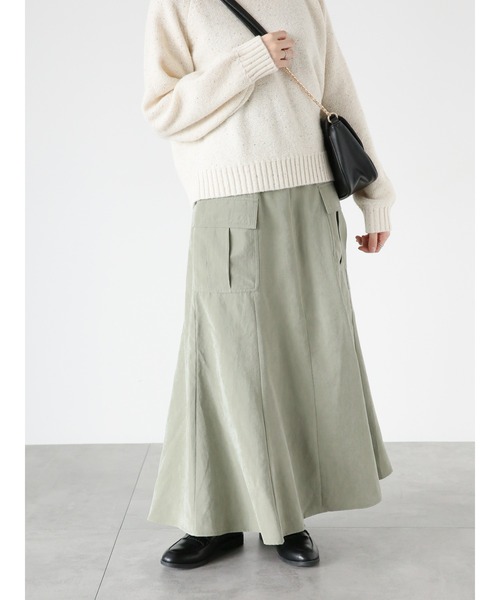 Te chichi TERRASSE（テチチテラス）の「カーゴマーメイドスカート（スカート・レディース・カーキ/オフホワイト/チャコールグレー・F）」の3枚目の写真