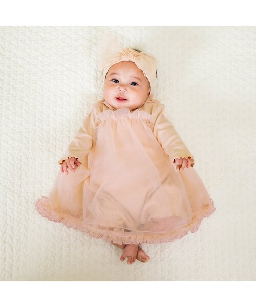 Ampersand（アンパサンド）の「premier スペシャルチュールワンピロンパース（ロンパース・キッズ・ライトグレー/ピンク・70/60/80）」の3枚目の写真