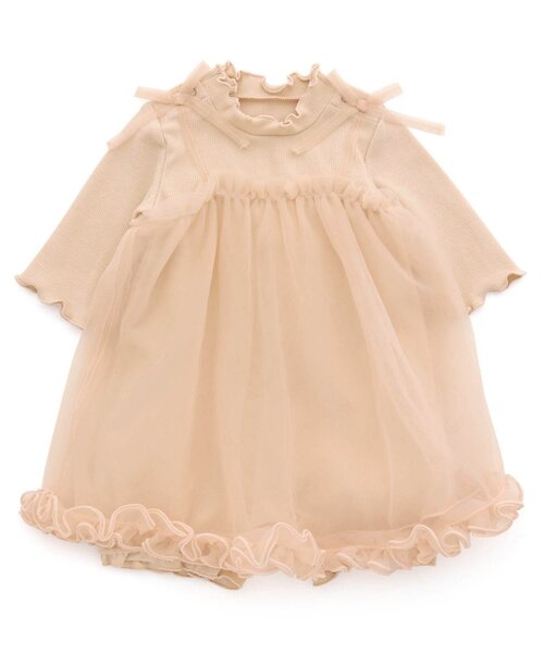 Ampersand（アンパサンド）の「premier スペシャルチュールワンピロンパース（ロンパース・キッズ・ライトグレー/ピンク・70/60/80）」の5枚目の写真