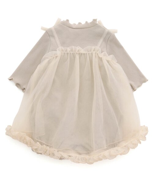 Ampersand（アンパサンド）の「premier スペシャルチュールワンピロンパース（ロンパース・キッズ・ライトグレー/ピンク・70/60/80）」の7枚目の写真