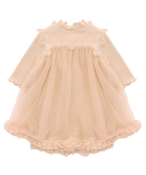 Ampersand（アンパサンド）の「premier スペシャルチュールワンピロンパース（ロンパース・キッズ・ライトグレー/ピンク・70/60/80）」の8枚目の写真